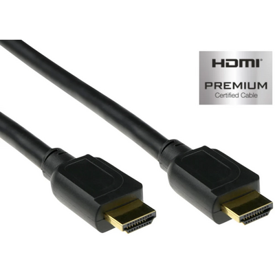 ACT HDMI High Speed premium certified v2.0 HDMI-A male - HDMI-A male cable 1m Black