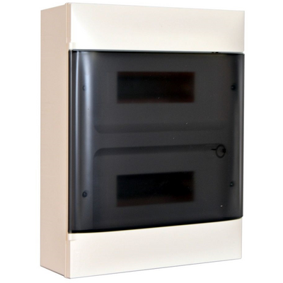 Legrand 135212 PractiboxS 650°C/átlátszó füstszínű ajtóval/2 sor 12 modul falon kívüli kiselosztó