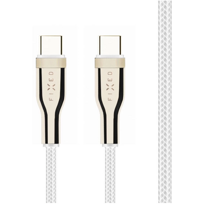 FIXED Braided Cable USB-C/USB-C, 1,2m, 100W, white