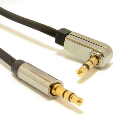 Gembird CCAP-444L-6 Right angle 3.5 mm stereo audio cable 1,8m Black