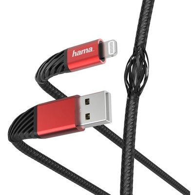 Hama 201538 FIC E3 EXTREME 1,5m USB/Lightning fekete-piros adat- és töltőkábel