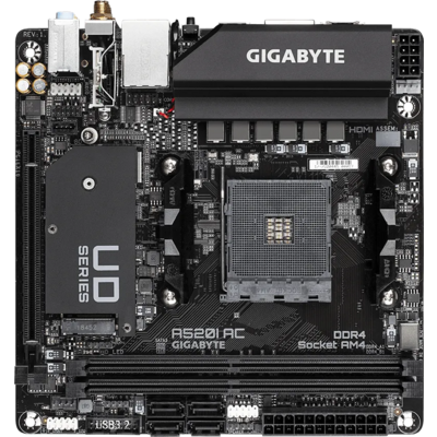 GIGABYTE Alaplap AM4 A520I AC AMD A520, mini-ITX