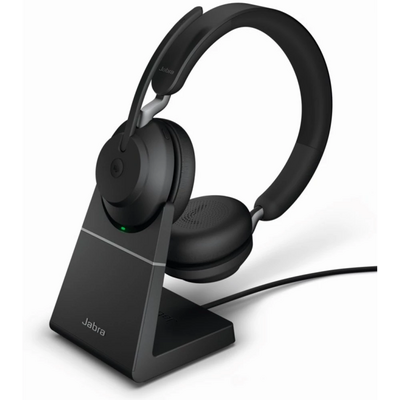 Jabra Evolve2 65 MS Teams Stereo Bluetooth Headset with Charging Stand Black