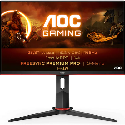 AOC Gaming 165Hz VA monitor 23.8" 24G2SAE/BK, 1920x1080, 16:9, 350cd/m2, 1ms, 2xHDMI/DisplayPort, hangszóró