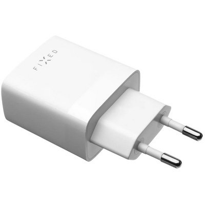 FIXED Dual USB Travel Charger 17W + USB/USB-C Cable White