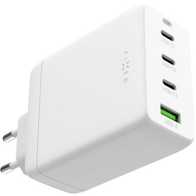 FIXED GaN 3xUSB-C/USB Travel Charger 100W White