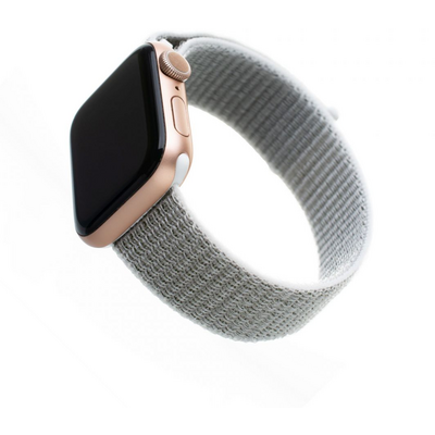 FIXED Nylon Strap for Apple Watch 42/44/45mm, white-gray