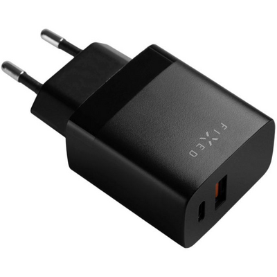 FIXED USB-C/USB Travel Charger 20W, black