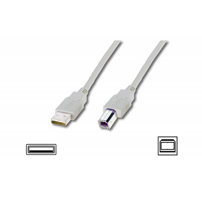Assmann USB 2.0 connection cable, type A - B 1,8m Beige
