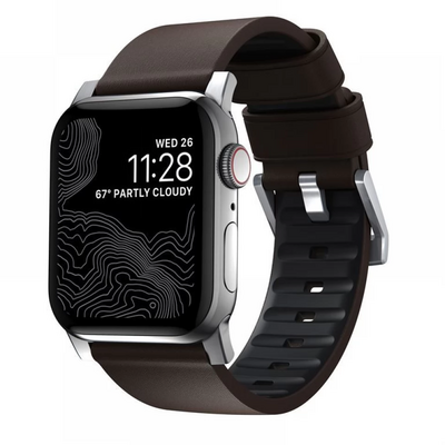 Nomad Active Strap Pro Brown, silver - Apple Watch Ultra 49mm 8/7 45mm/6/SE/5/4 44mm/3/2/1 42mm