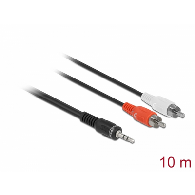 DELOCK Cable Audio DC jack 3.5 mm male > 2 x Cinch male 10m (84277)