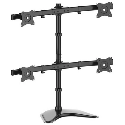 Multibrackets asztali rögzítő Deskstand Basic Quad dönthető, forgatható konzol, 15" - 27", fekete