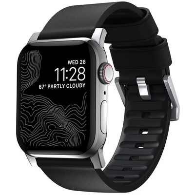 Nomad Active Strap Pro Black, silver - Apple Watch Ultra 49mm 8/7 45mm/6/SE/5/4 44mm/3/2/1 42mm