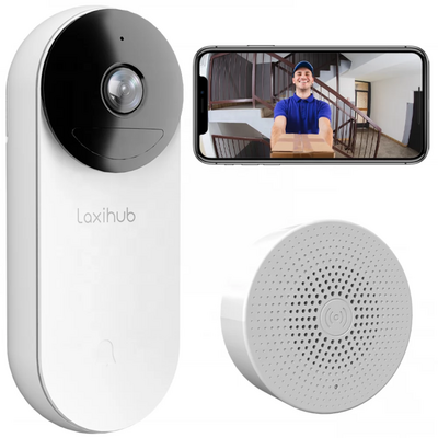 Laxihub BellCam 5G Wi-Fi 1080P Video Doorbell with Wireless Jingle Rechargable Battery