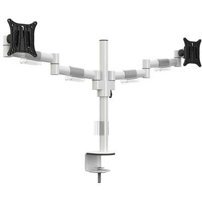 MULTIBRACKETS Asztali konzol (2 képernyős), M VESA Deskmount Officeline Dual White (15-30", max.VESA: 100x100 mm, 8 kg)