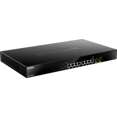 D-LINK Switch 8x2.5Gbps(8xPOE) + 2xGigabit SFP+, Menedzselhető, DMS-1100-10TP