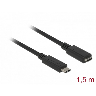 DELOCK kábel USB 3.1 Gen 2 Type-C male / female hosszabbító 1.5m 4K PD 60W