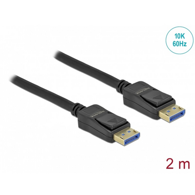 DELOCK kábel DisplayPort 2.0 male / male összekötő 10K 60Hz 54 Gbps 2m