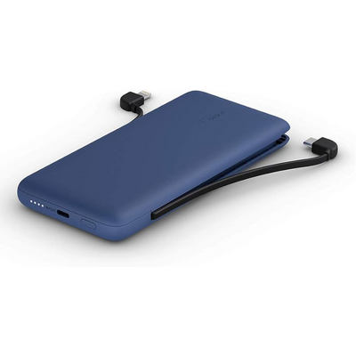 Belkin BELKIN POWER BANK 10K INC USB-C AND LIGHTNING CABLES BLUE