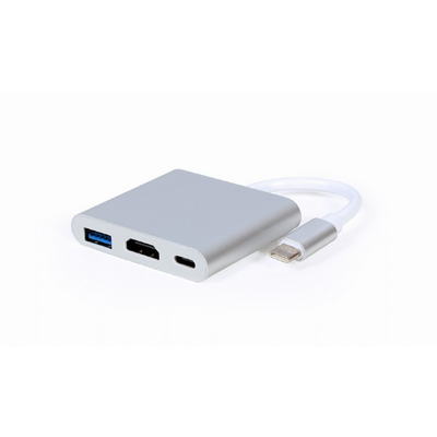 Gembird A-CM-HDMIF-02-SG USB Type-C 3-in-1 Multi-Port Adapter Space Grey