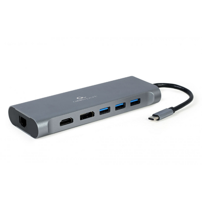 Gembird A-CM-COMBO8-01 USB Type-C 8-in-1 Multi-Port Adapter Space Grey