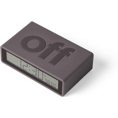 Lexon Flip+ LCD Alarm Clock Rubber Dark Grey