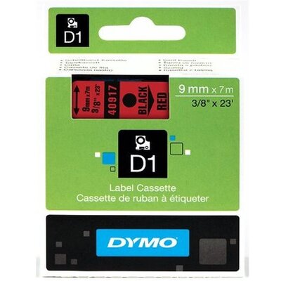 Dymo D1 9mmx7m fekete/piros feliratozógép szalag
