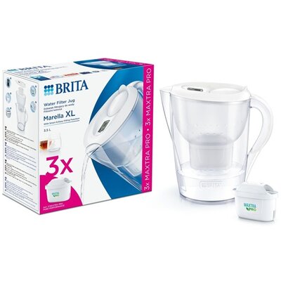 Brita 1052782 Marella XL 3,5l fehér vízszűrő kancsó + 3db Maxtra Pro szűrő