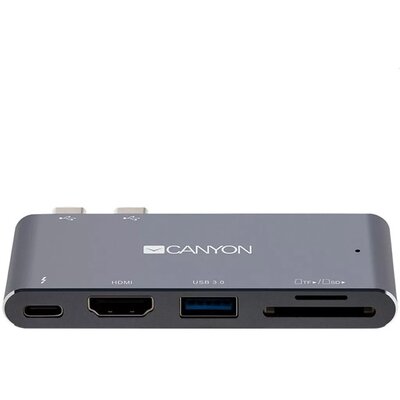 Canyon MacBook Thunderbolt 3 Multiport Dockibng Station 5-in-1 5-port Thunderbolt 3 Dual Port dokkoló szürke