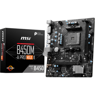 MSI Alaplap AM4 B450M-A PRO MAX II AMD B450, mATX