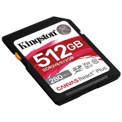 KINGSTON Memóriakártya SDXC 512GB Canvas React Plus UHS-II 280R/150W U3 V60