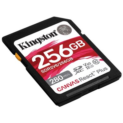 KINGSTON Memóriakártya SDXC 256GB Canvas React Plus UHS-II 280R/150W U3 V60