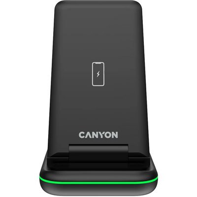 Canyon WS-304 3-in-1 15W univerzális vezeték nélküli töltő adapter fekete (Qi)