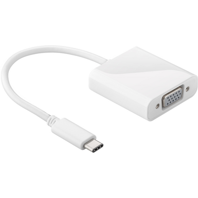 Goobay USB-C többportos adapter USB 3.0+VGA+C PD, fehér