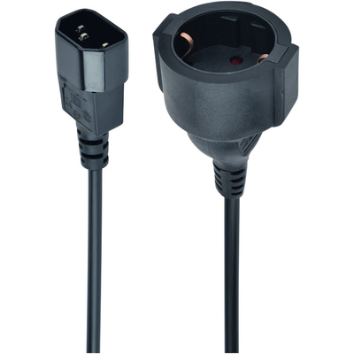 Gembird PC-SFC14M-01 Power adapter cord (C14 male to Schuko female) 0,15m Black