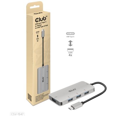 Club3D USB Gen2 Type-C - 10 Gbps sebességű 4 db USB Type-A adapter