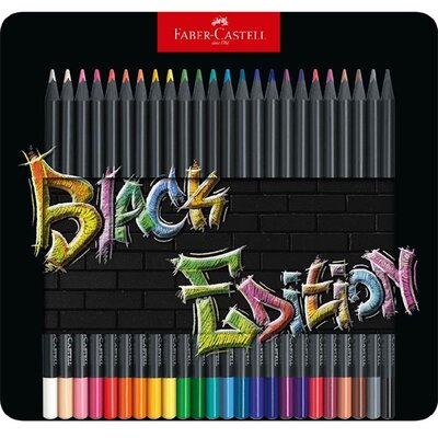 Faber-Castell Black Edition 24 db-os klt fekete test fém dobozban színes ceruza készlet