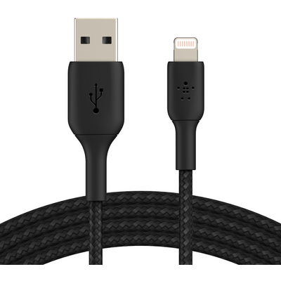 Belkin Braided Lightning to USB-A Cable 1m Black