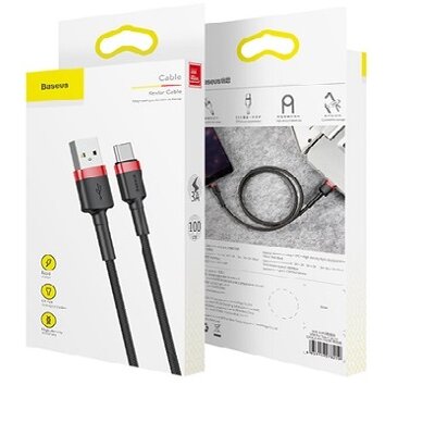 Baseus cafule USB C típusú 3A 1M CATKLF-BG1 szürke-fekete kábel