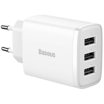 Baseus CCXJ020102 17W 3xUSB fehér gyorstöltő