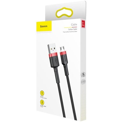 Baseus Cafule CAMKLF-B91 2.4A, 1m, piros-fekete Micro-USB kábel