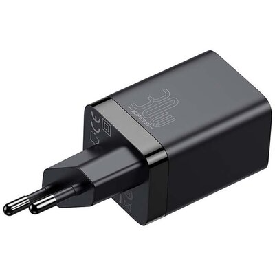 Baseus CCSUPP-E01 Super Si Pro 30W USB/USB C fekete gyorstöltő