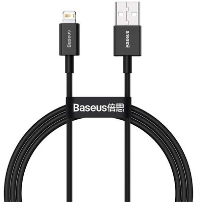 Baseus CALYS-A01 Superior 1m 2,4A Lightning fekete adat- és töltőkábel