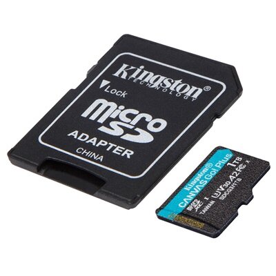 KINGSTON Memóriakártya MicroSDXC 1TB Canvas Go Plus 170R A2 U3 V30 + Adapter