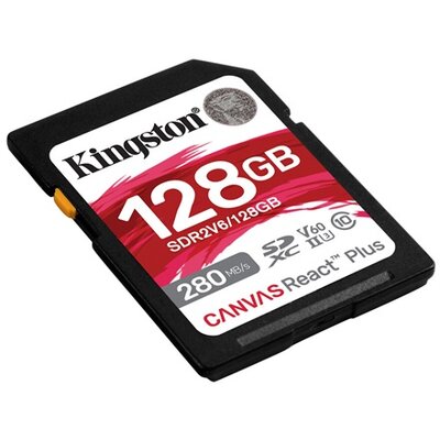 KINGSTON Memóriakártya SDXC 128GB Canvas React Plus UHS-II 280R/100W U3 V60
