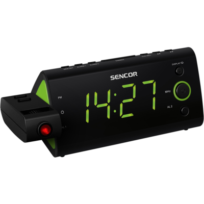 Sencor SRC 330 GN zöld rádiós ébresztőóra
