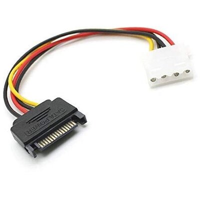 BLACKBIRD Tápkábel SATA 15 pin plug to Molex 4 pin female, 12cm