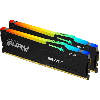 KINGSTON FURY Memória DDR5 64GB 6000MHz CL30 DIMM (Kit of 2) Beast RGB XMP