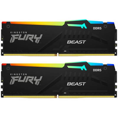 KINGSTON FURY Memória DDR5 64GB 6000MHz CL30 DIMM (Kit of 2) Beast RGB EXPO