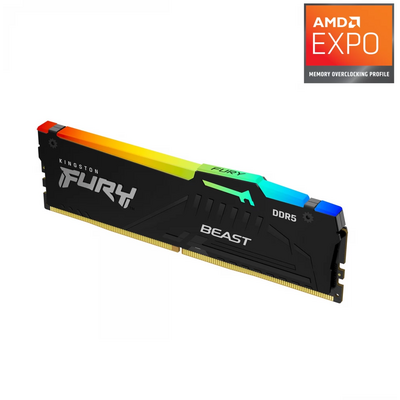 KINGSTON FURY Memória DDR5 32GB 6000MHz CL30 DIMM Beast RGB EXPO